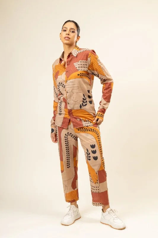Self Love Printed Upcycled Cotton Pants Soft Stretch Pants Soft Stretch Pants