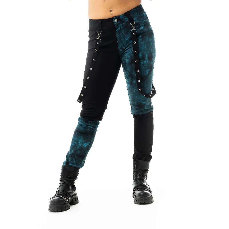 KAORI PANTS - BLACK/BLUE TIE DYE Modern Bootcut Pants Modern Bootcut Pants