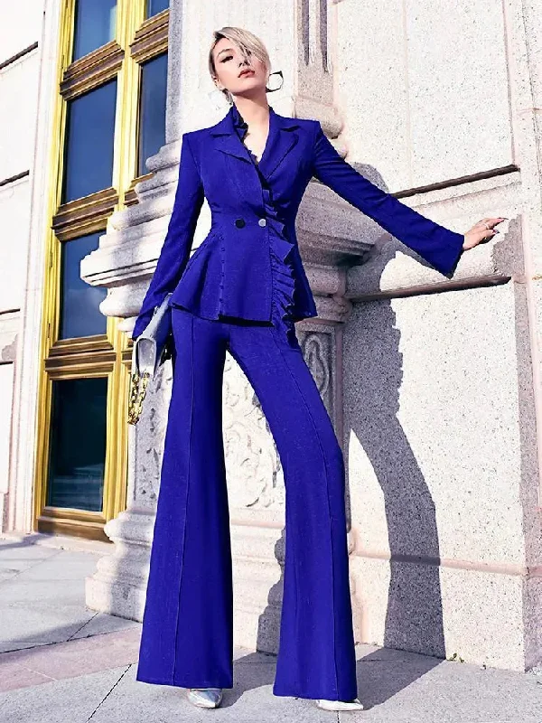 Flared Pants Lotus Leaf Pantsuit Chic Capri Pants Chic Capri Pants
