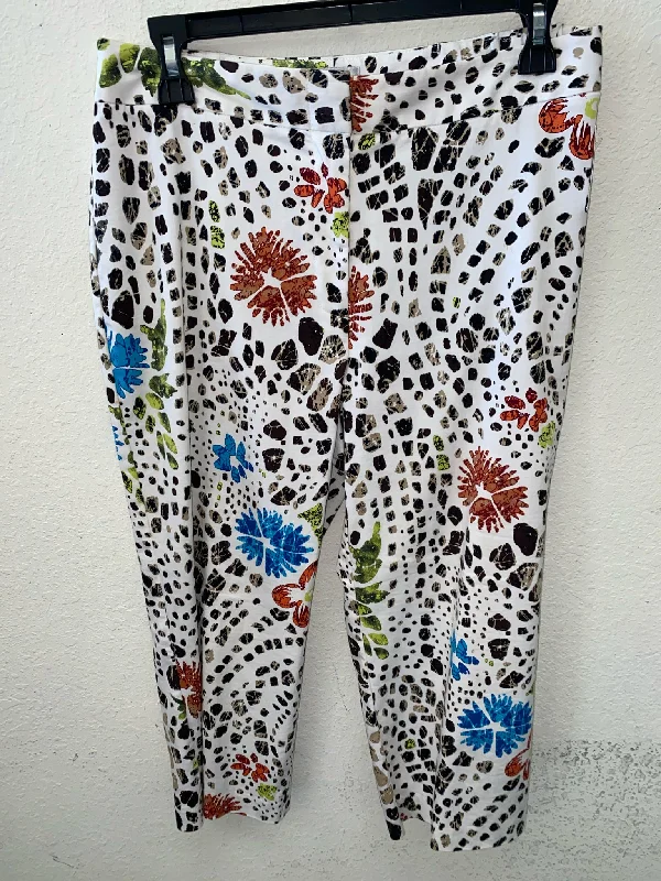 White Print Chico's Pants Women's Cozy Knit Pants Cozy Knit Pants