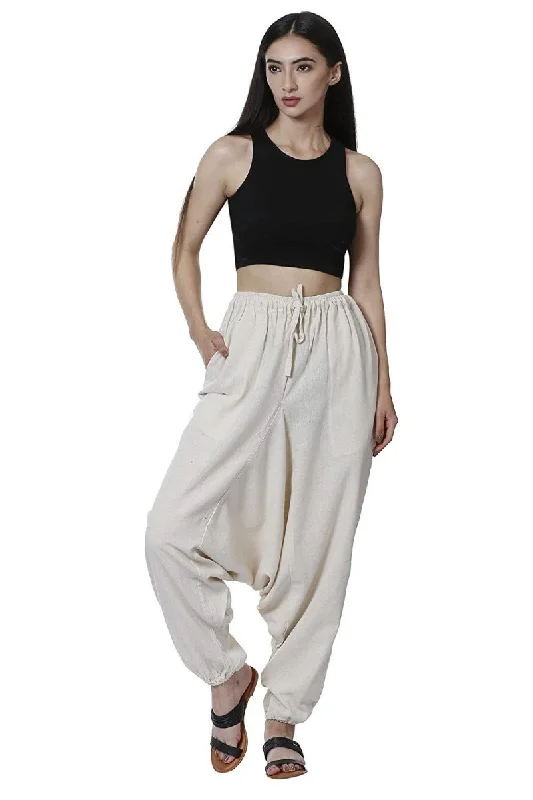 Women's Harem Pant | Cream | Fits Waist Size 28" to 36" Trendy Wide-Leg Pants Trendy Wide-Leg Pants Women's Harem Pant | Cream | Fits Waist Size 28" to 36" Trendy Wide-Leg Pants Trendy Wide-Leg Pants
