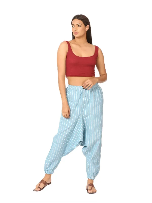 Women's Harem Pant | Blue Stripes | Fits Waist Size 28" to 36" High-Waist Jeans High-Waist Jeans Women's Harem Pant | Blue Stripes | Fits Waist Size 28" to 36" High-Waist Jeans High-Waist Jeans