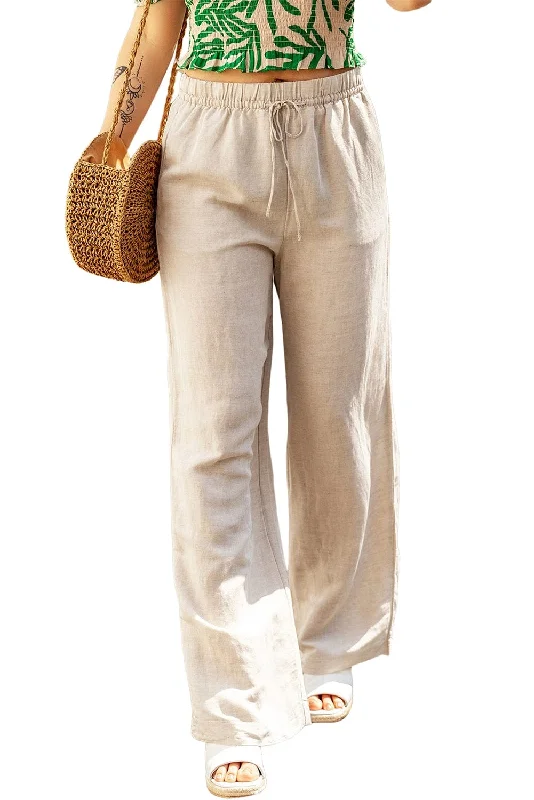 Versatile Linen Pants: Wide Leg, Elastic Waist, Drawstring Fashionable Jogger Pants Fashionable Jogger Pants Versatile Linen Pants: Wide Leg, Elastic Waist, Drawstring Fashionable Jogger Pants Fashionable Jogger Pants
