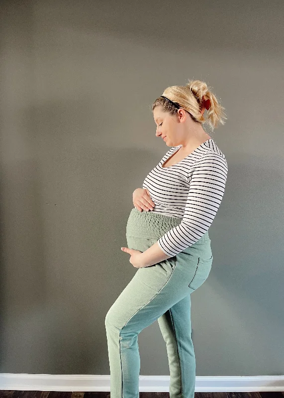 Adult Transitional Maternity Comfort Cotton Lounge Pants - Hillside Green Classic Pleated Pants Classic Pleated Pants Adult Transitional Maternity Comfort Cotton Lounge Pants - Hillside Green Classic Pleated Pants Classic Pleated Pants