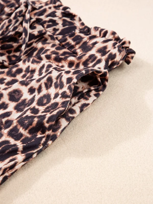 Bohemian Wide Leg Leopard Pants High-Waist Yoga Pants High-Waist Yoga Pants