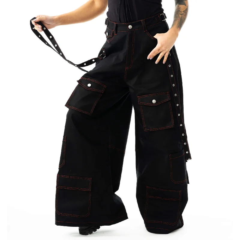 JAYCEE LONG LEG PANTS -  BLACK/RED Comfy Athletic Pants Comfy Athletic Pants