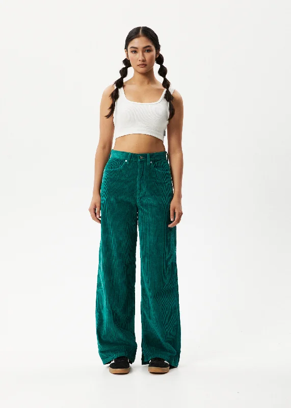 AFENDS Womens Bella - Corduroy Baggy Pants - Emerald Trendy Tapered Pants Trendy Tapered Pants AFENDS Womens Bella - Corduroy Baggy Pants - Emerald Trendy Tapered Pants Trendy Tapered Pants
