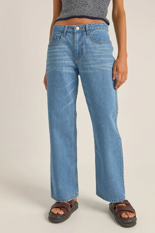 Washed Out Denim Pant Blue Formal Stretch Pants Formal Stretch Pants