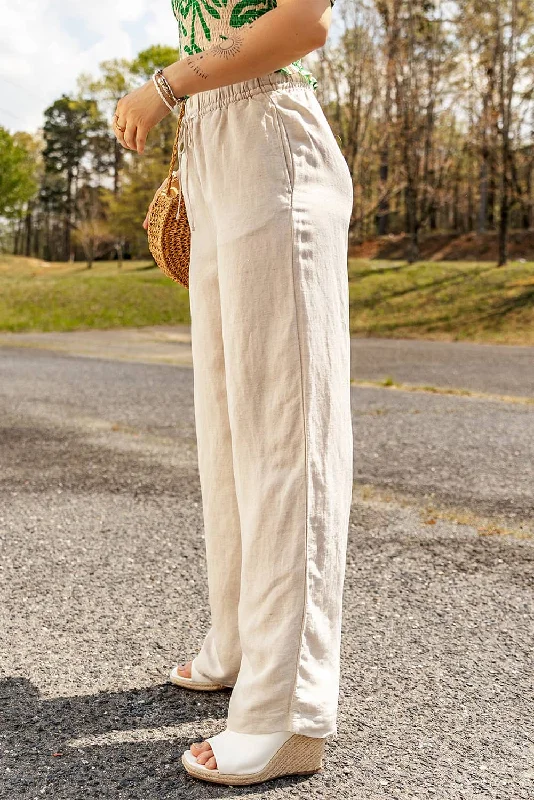 Women's Linen Palazzo Pants in Apricot Classic Straight-Leg Pants Classic Straight-Leg Pants Women's Linen Palazzo Pants in Apricot Classic Straight-Leg Pants Classic Straight-Leg Pants