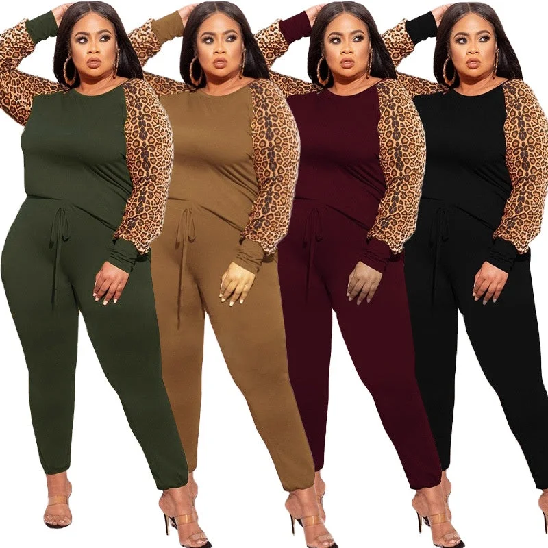 women's fashion solid color Leopard grain full length plus size women 2 piece pants sets Fashionable Tapered Leg Pants Fashionable Tapered Leg Pants women's fashion solid color Leopard grain full length plus size women 2 piece pants sets Fashionable Tapered Leg Pants Fashionable Tapered Leg Pants