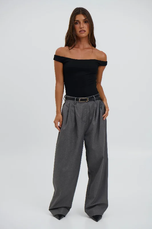 Tyra Pant Slate Trendy Printed Pants Trendy Printed Pants