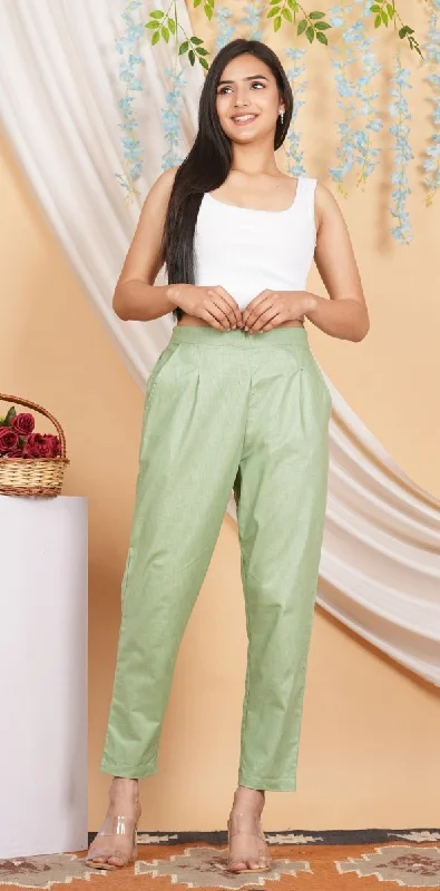 Women’s Linen Cotton Palazzo Pants | Green Comfortable Maternity Pants Comfortable Maternity Pants