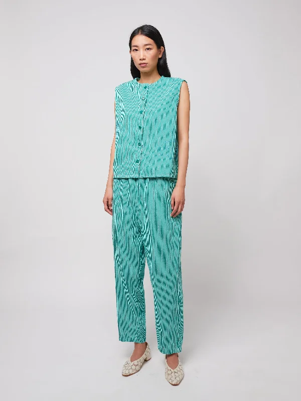 Striped Twill Cocoon Pants Cozy Full-Length Pants Cozy Full-Length Pants