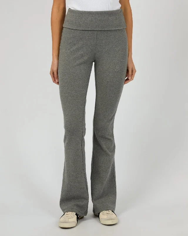 Elina Flare Pant Charcoal Casual Plaid Pants Casual Plaid Pants