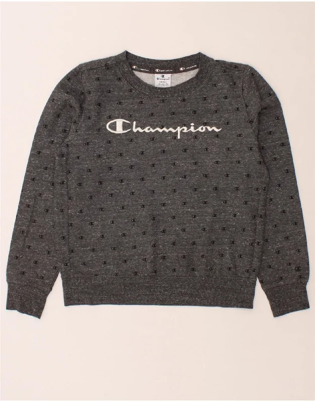 CHAMPION Womens Graphic Sweatshirt Jumper UK 10 Small Grey