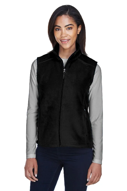 Core 365 Womens Journey Pill Resistant Fleece Full Zip Vest - Black