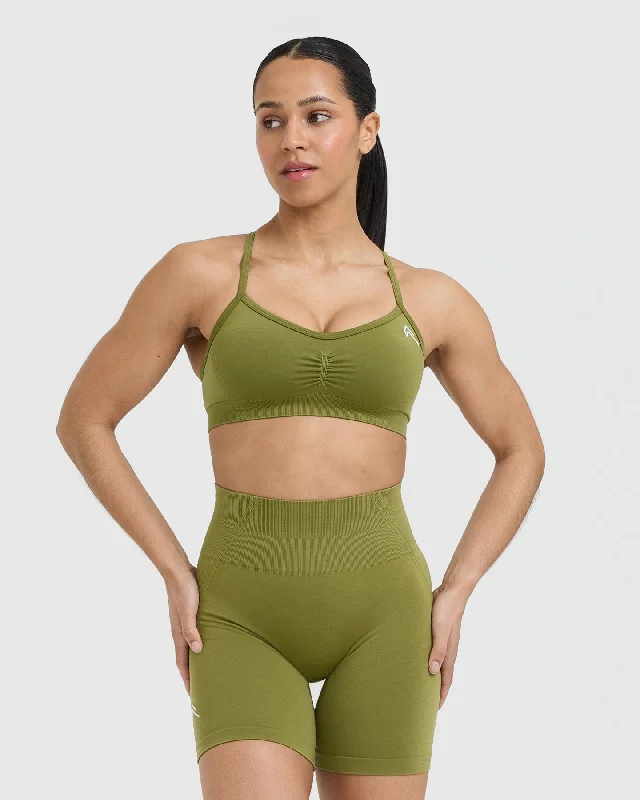 Effortless Strappy Bralette | Olive Green