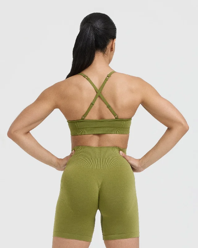 Effortless Strappy Bralette | Olive Green