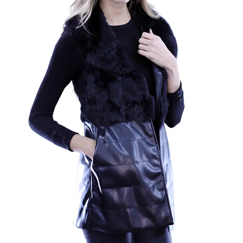 Fur Vest- Black