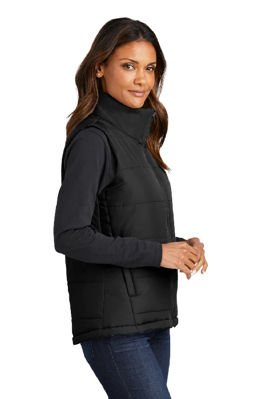 Port Authority Womens Water Resistant Full Zip Puffer Vest - Deep Black