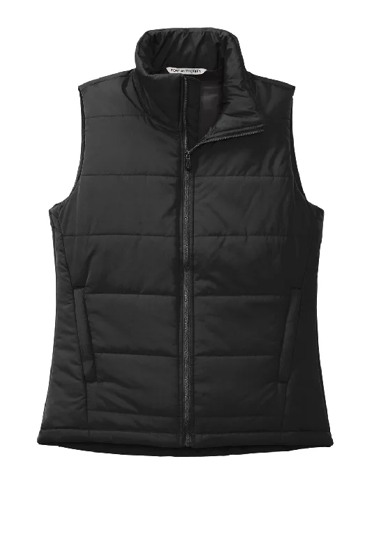 Port Authority Womens Water Resistant Full Zip Puffer Vest - Deep Black