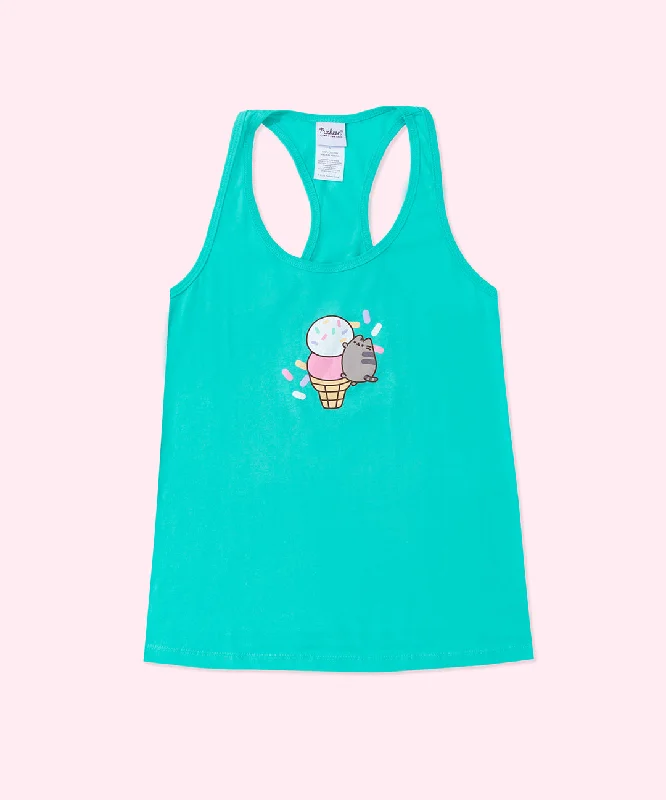 Pusheen Ice Cream Cone Ladies Tank