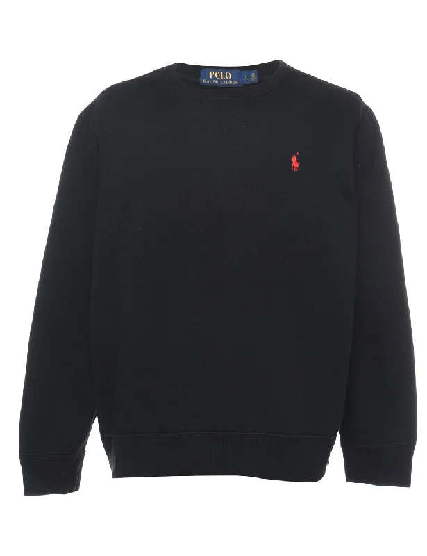 Ralph Lauren Black Plain Sweatshirt - L