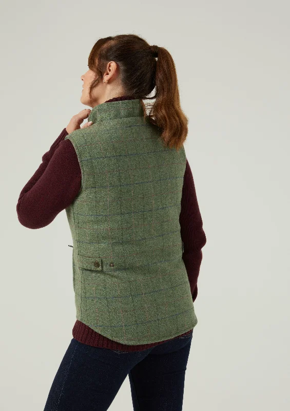 Rutland Ladies Tweed Gilet In Spindle