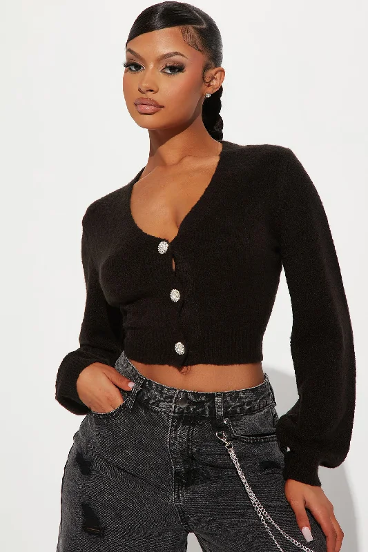 Sparkle And Shine Cardigan Sweater - Black