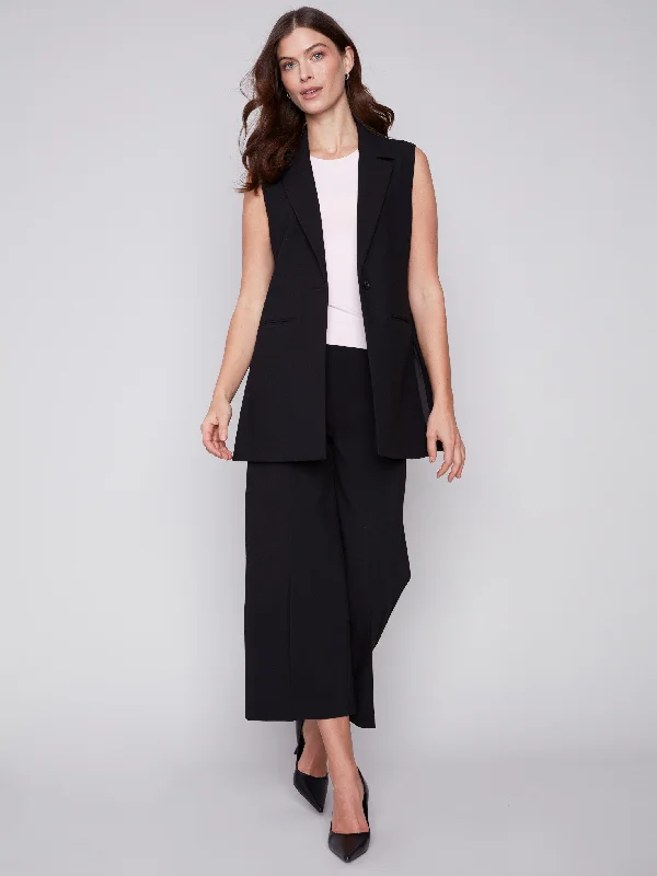 Tailored Blazer Vest - Black