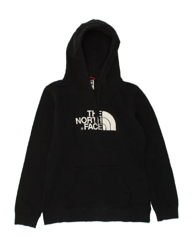 THE NORTH FACE Womens Graphic Hoodie Jumper UK 12 Medium Black Cotton