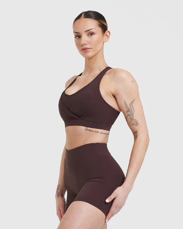 Unified Layered Sports Bra | Plum Brown