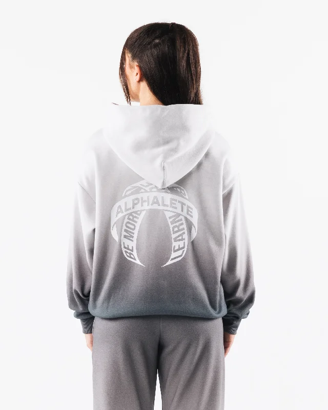 Crest Hoodie - White Ash Ombre