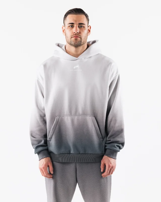 Crest Hoodie - White Ash Ombre