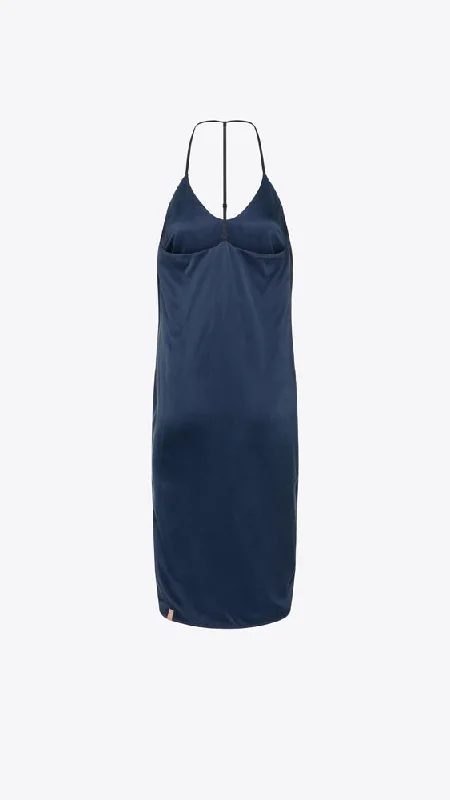 Washable Silk Slip Dress - Deep Blue