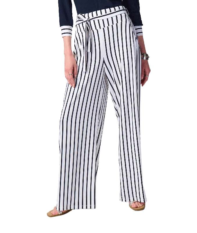 Vertical Stripe Wide Leg Pants Style - White