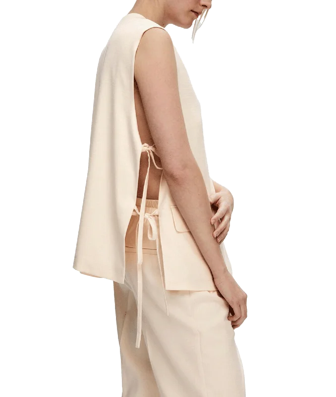 Long Oversized Waistcoat - Beige