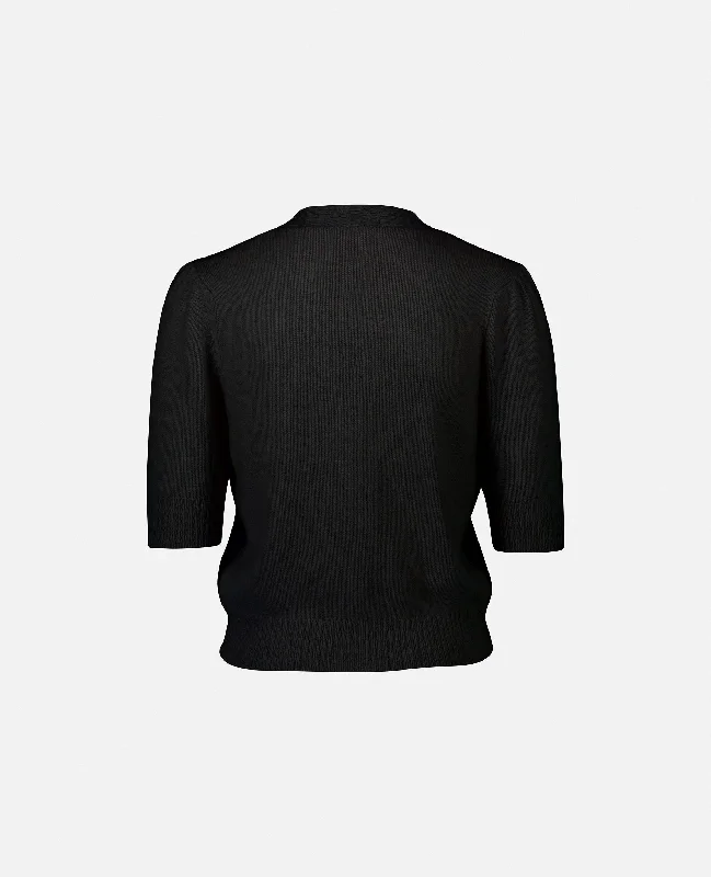 Strickjacke aus Cashmere-Mischung in Schwarz - Kastiger Schnitt