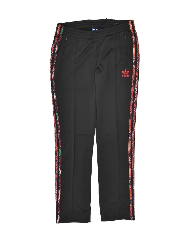 ADIDAS Womens Graphic Tracksuit Trousers UK 14 Medium Black