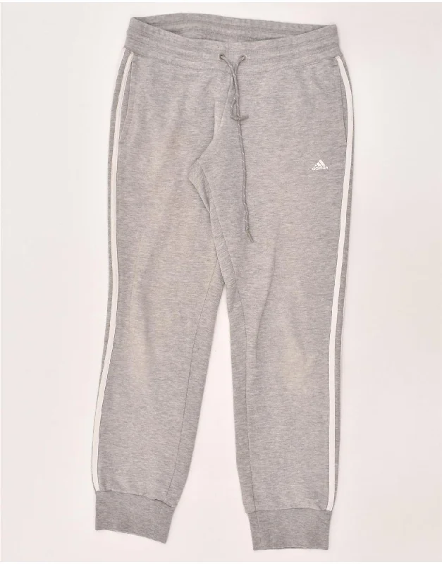 ADIDAS Womens Tracksuit Trousers Joggers Medium Grey Cotton