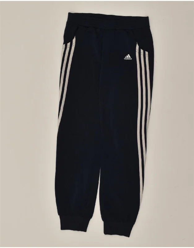 ADIDAS Womens Tracksuit Trousers Joggers UK 10 Small  Navy Blue Polyester