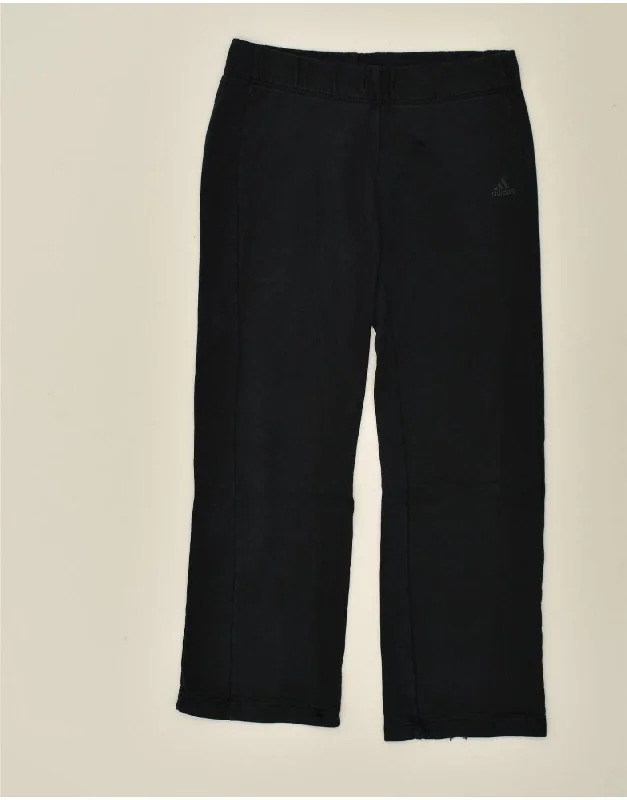 ADIDAS Womens Tracksuit Trousers UK 14 Large  Navy Blue Cotton