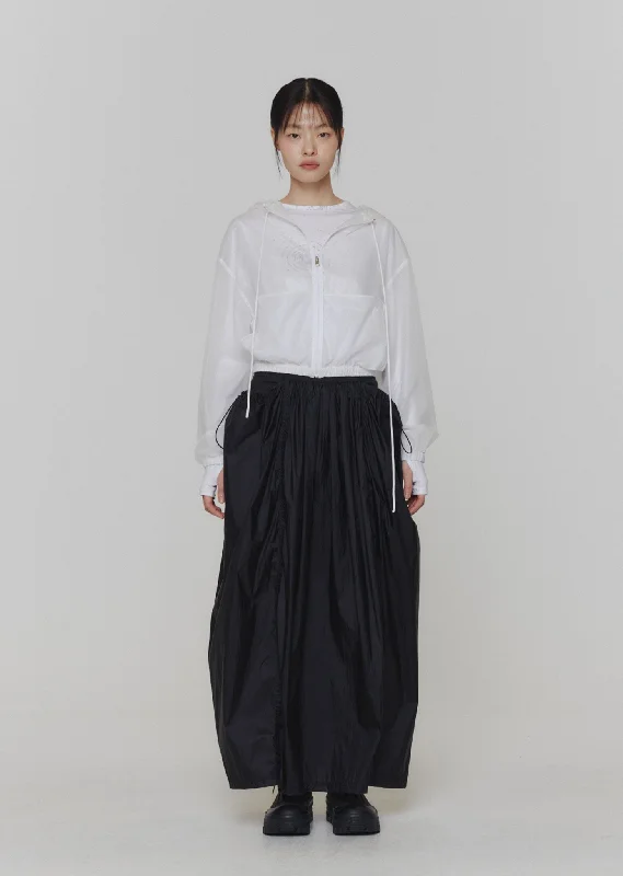 AMOMENTO Women Layered Shirring Skirt