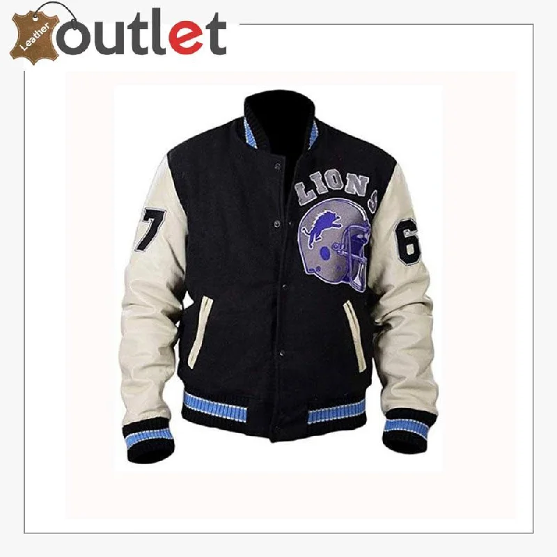 Beverly Hills Cop Axel Foley Detroit Lions Letterman Biker Jacket