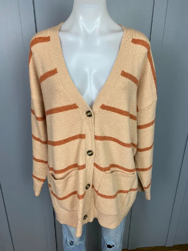 BNWT Beige stripe Leoni Cardies, S/M