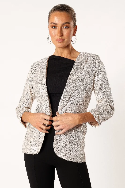 Camille Sequin Blazer - Silver