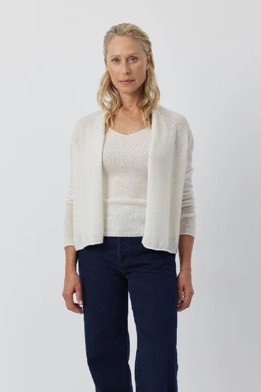 Essential Cashmere Feather Cardigan - Cream