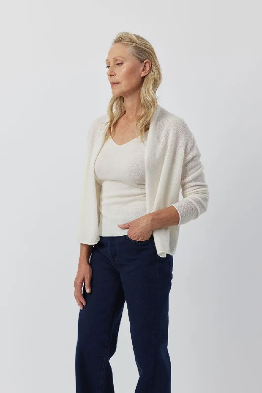 Essential Cashmere Feather Cardigan - Cream