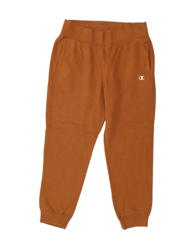 CHAMPION Womens Tracksuit Trousers Joggers XL Orange Cotton