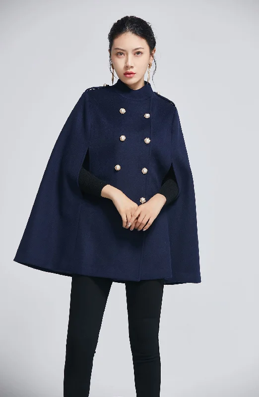 Double breasted wool cape coat 2279